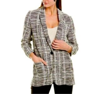 Max Studio Black and White Textured Blazer